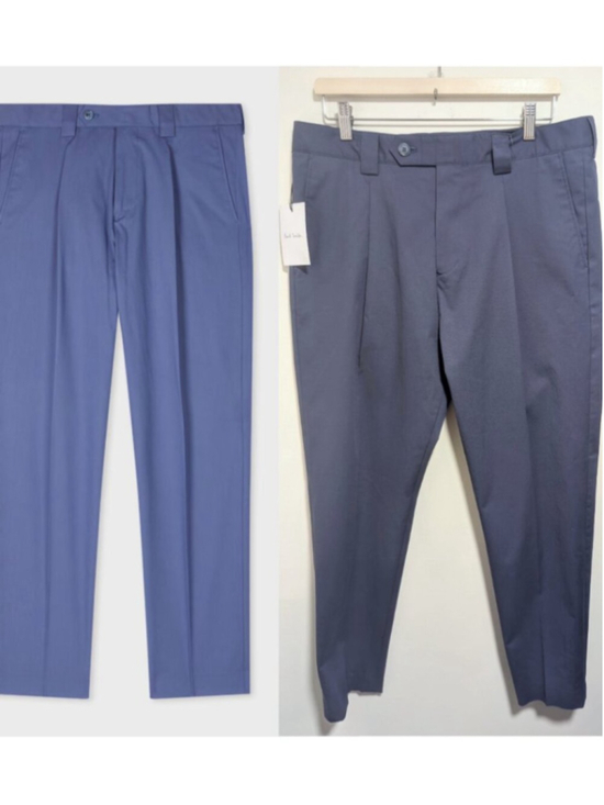 Paul Smith Other - Paul Smith | Organic Blue Stretch-Cotton Twill Pleated Trousers In Blue
